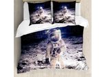 Abakuhaus Set Copripiumino Per Letti Matrimoniali, Astronauta Cosmo Galassia, Antiacaro Adatto A Chi Soffre Di Allergie Con Federe, Multicolore
