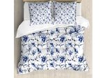 Abakuhaus Copripiumino Giapponese, Inchiostro, Antiacaro, Adatto A Chi Soffre Di Allergie, Con Federe, 155 Cm X 220 Cm - 80 X 80 Cm, Blu