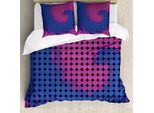 Abakuhaus Copripiumino Spiers, Modern Spiral, Antiacaro, Adatto A Chi Soffre Di Allergie, Con Federe, 200 Cm X 200 Cm - 80 X 80 Cm, Rosa E Blu