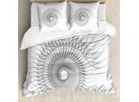 Abakuhaus Spiers Copripiumino, Arte Geometrica, Antiacaro, Adatto A Chi Soffre Di Allergie, Con Federe, 155 Cm X 220 Cm - 80 X 80 Cm, Grigio