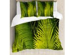 Abakuhaus Copripiumino Naturale, Foglia Tropicale, Antiacaro, Adatto A Chi Soffre Di Allergie, Con Federe, 200 Cm X 200 Cm - 80 X 80 Cm, Fern Green