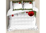 Abakuhaus Copripiumino Natalizio, Baulbes Noel Baum, Antiacaro, Adatto A Chi Soffre Di Allergie, Con Federe, 155 Cm X 220 Cm - 80 X 80 Cm, Multicolore