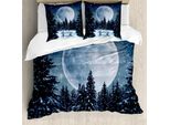 Abakuhaus Copripiumino Invernale, Moonlight Waldvogel, Antiacaro, Adatto A Chi Soffre Di Allergie, Con Federe, 155 Cm X 220 Cm - 80 X 80 Cm, Blu E Bianco