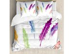 Abakuhaus Copripiumino Colorato, Acquerelli, Antiacaro, Adatto A Chi Soffre Di Allergie, Con Federe, 200 Cm X 200 Cm - 80 X 80 Cm, Multicolore