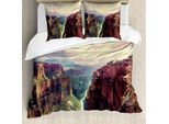 Abakuhaus Copripiumino Schlucht, Grand Canyon River, Antiacaro, Adatto A Chi Soffre Di Allergie, Con Federe, 155 Cm X 220 Cm - 80 X 80 Cm, Multicolore