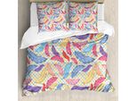 Abakuhaus Copripiumino Colorato, A Quadri Colorati, Antiacaro, Adatto A Chi Soffre Di Allergie, Con Federe, 155 Cm X 220 Cm - 80 X 80 Cm, Multicolore