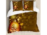 Abakuhaus Set Copripiumino Natalizio Per Letti Matrimoniali, Vivaci Icone Di Capodanno, Antiacaro, Adatto A Chi Soffre Di Allergie, Con Federe, Multicolore