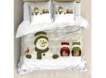 Abakuhaus Copripiumino Natalizio, Fiocco Di Neve - Giorno D'inverno, Antiacaro, Adatto A Chi Soffre Di Allergie, Con Federe, 200 Cm X 200 Cm - 80 X 80 Cm, Multicolore