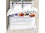 Abakuhaus Copripiumino Natalizio, Campo Innevato Invernale, Antiacaro, Adatto A Chi Soffre Di Allergie, Con Federe, 200 Cm X 200 Cm - 80 X 80 Cm, Multicolore