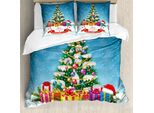 Abakuhaus Copripiumino Natalizio, Scatole A Tema Capodanno, Antiacaro, Adatto A Chi Soffre Di Allergie, Con Federe, 155 Cm X 220 Cm - 80 X 80 Cm, Multicolore