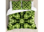 Abakuhaus Copripiumino Astratto, Stile Retrò Astratto, Antiacaro, Adatto A Chi Soffre Di Allergie, Con Federe, 155 Cm X 220 Cm - 80 X 80 Cm, Verde