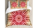 Abakuhaus Copripiumino Batik, Batik Hippie Rosso-Marrone, Antiacaro, Adatto A Chi Soffre Di Allergie, Con Federe, 200 Cm X 200 Cm - 80 X 80 Cm, Rosso-Marrone