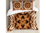 Abakuhaus Copripiumino Etnico, Motivo Effetto Tie Dye, Antiacaro, Adatto A Chi Soffre Di Allergie, Con Federe, 155 Cm X 220 Cm - 80 X 80 Cm, Marrone Arancione