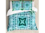 Abakuhaus Copripiumino Astratto, Riassunto Teal, Antiacaro, Adatto A Chi Soffre Di Allergie, Con Federe, 155 Cm X 220 Cm - 80 X 80 Cm, Teal E Blu