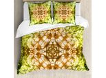 Abakuhaus Set Copripiumino Verde Per Letti Matrimoniali, Motivo Astratto Tie Dye, Antiacaro, Adatto A Chi Soffre Di Allergie, Con Federe, Verde Marrone