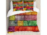 Abakuhaus Copripiumino Rustico, Rainbow Timber Art, Antiacaro, Adatto A Chi Soffre Di Allergie, Con Federe, 155 Cm X 220 Cm - 80 X 80 Cm, Multicolore