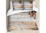 Abakuhaus Copripiumino Rustico, Ghiande E Svantaggi Legno, Antiacaro Adatto A Chi Soffre Di Allergie Con Federe, 200 Cm X 200 Cm - 80 X 80 Cm, Marrone