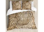 Abakuhaus Set Copripiumino In Legno Per Letti Matrimoniali, Legno Naturale, Antiacaro, Adatto A Chi Soffre Di Allergie, Con Federe, Marrone