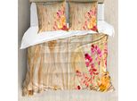 Abakuhaus Copripiumino Rustico, Fiori Primaverili Margherite, Antiacaro, Adatto A Chi Soffre Di Allergie, Con Federe, 155 Cm X 220 Cm - 80 X 80 Cm, Multicolore