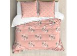 Abakuhaus Copripiumino Coral, Motivo Floreale Grunge, Antiacaro E Anallergico, Con Federe, 155 Cm X 220 Cm - 80 X 80 Cm, Coral Grey