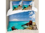 Abakuhaus Copripiumino Naufragio, Naufragio Sulla Spiaggia, Antiacaro Adatto A Chi Soffre Di Allergie Con Federe, 155 Cm X 220 Cm - 80 X 80 Cm, Multicolore