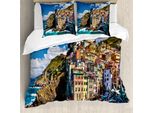 Abakuhaus Copripiumino Europeo, Stile Mediterraneo Italiano, Antiacaro, Adatto A Chi Soffre Di Allergie, Con Federe, 200 Cm X 200 Cm - 80 X 80 Cm, Multicolore