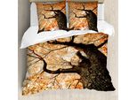 Abakuhaus Copripiumino Wald, Alter Baum Botanik Holz, Antiacaro, Adatto A Chi Soffre Di Allergie, Con Federe, 200 Cm X 200 Cm - 80 X 80 Cm, Arancione Marrone