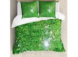 Abakuhaus Copripiumino Wald, Motivi Sole Con Albero, Antiacaro, Adatto A Chi Soffre Di Allergie, Con Federe, 200 Cm X 200 Cm - 80 X 80 Cm, Verde
