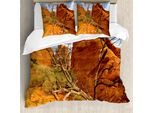 Abakuhaus Nationalparks Copripiumino, Grand Canyon Monument, Antiacaro, Adatto A Chi Soffre Di Allergie, Con Federe, 155 Cm X 220 Cm - 80 X 80 Cm, Arancione E Blu