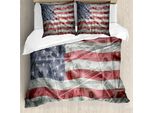 Abakuhaus Copripiumino Con Bandiera Americana, Cambio Dollaro, Antiacaro, Adatto A Chi Soffre Di Allergie, Con Federe, 155 Cm X 220 Cm - 80 X 80 Cm, Multicolore