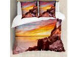 Abakuhaus Nationalparks Copripiumino, Harbor Sea Shore Sky, Antiacaro, Adatto A Chi Soffre Di Allergie, Con Federe, 155 Cm X 220 Cm - 80 X 80 Cm, Multicolore