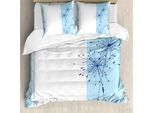Abakuhaus Copripiumino A Righe, Righe Verticali Lunghe, Antiacaro, Adatto A Chi Soffre Di Allergie, Con Federe, 155 Cm X 220 Cm - 80 X 80 Cm, Azzurro