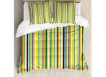 Abakuhaus Copripiumino A Righe, Motivo A Linee Luminose, Antiacaro, Adatto A Chi Soffre Di Allergie, Con Federe, 200 Cm X 200 Cm - 80 X 80 Cm, Multicolore