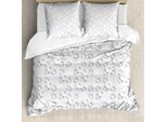 Abakuhaus Copripiumino Geometrico, Nastro, Antiacaro, Adatto A Chi Soffre Di Allergie, Con Federe, 155 Cm X 220 Cm - 80 X 80 Cm, Grigio