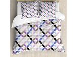 Abakuhaus Copripiumino Geometrico A Cerchi, Motivo Retrò A Cerchi, Antiacaro, Adatto A Chi Soffre Di Allergie, Con Federe, 155 Cm X 220 Cm - 80 X 80 Cm, Multicolore