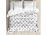 Abakuhaus Copripiumino Geometrico, Motivi, Antiacaro, Adatto A Chi Soffre Di Allergie, Con Federe, 200 Cm X 200 Cm - 80 X 80 Cm, Bianco E Nero