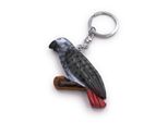 Onwomania Portachiavi In Legno Pappagallo Cockatiel Nero Parrocchetto Uccello Allevamento Cacatua Ciondolo Fascino