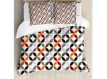 Abakuhaus Copripiumino Geometrico, Boho Ring Forms, Antiacaro, Adatto A Chi Soffre Di Allergie, Con Federe, 155 Cm X 220 Cm - 80 X 80 Cm, Multicolore
