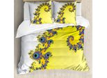 Abakuhaus Copripiumino Fractal, Motivo Trippy Seahorse, Antiacaro, Adatto A Chi Soffre Di Allergie, Con Federe, 200 Cm X 200 Cm - 80 X 80 Cm, Terra Giallo Blu
