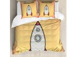 Abakuhaus Copripiumino Vintage, Parole Futuristiche, Antiacaro, Adatto A Chi Soffre Di Allergie, Con Federe, 200 Cm X 200 Cm - 80 X 80 Cm, Multicolore