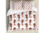 Abakuhaus Copripiumino Per Animali Domestici, Motivo Acquerellato, Antiacaro, Adatto A Chi Soffre Di Allergie, Con Federe, 155 Cm X 220 Cm - 80 X 80 Cm, Grigio E Rosso