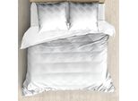 Abakuhaus Set Copripiumino Geometrico Per Letti Matrimoniali, Forme Quadrate Sfocate, Antiacaro, Adatto A Chi Soffre Di Allergie, Con Federe, Bianco