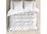 Abakuhaus Copripiumino Grigio, Romantische Home Blumen, Antiacaro, Adatto A Chi Soffre Di Allergie, Con Federe, 200 Cm X 200 Cm - 80 X 80 Cm, Grigio Chiaro