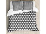 Abakuhaus Set Copripiumino Geometrico Per Letti Matrimoniali, Forme Circolari, Antiacaro, Adatto A Chi Soffre Di Allergie, Con Federe, Bianco