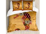 Abakuhaus Copripiumino Per Animali Domestici, Seahorse Fiori Elaborati, Antiacaro Adatto A Chi Soffre Di Allergie Con Federe, 200 Cm X 200 Cm - 80 X 80 Cm, Multicolore
