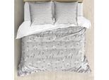 Abakuhaus Copripiumino Grigio, Gatto-Gattino Animale, Antiacaro, Adatto A Chi Soffre Di Allergie, Con Federe, 155 Cm X 220 Cm - 80 X 80 Cm, Grigio Chiaro