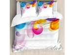 Abakuhaus Copripiumino Colorato, Pennellate Astratte, Antiacaro, Adatto A Chi Soffre Di Allergie, Con Federe, 200 Cm X 200 Cm - 80 X 80 Cm, Multicolore