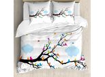Abakuhaus Copripiumino Colorato, Uccelli Alati Su Un Albero, Antiacaro, Adatto A Chi Soffre Di Allergie, Con Federe, 200 Cm X 200 Cm - 80 X 80 Cm, Multicolore