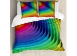 Abakuhaus Copripiumino Colorato, Colore Wave-Curls Kunst, Antiacaro, Adatto A Chi Soffre Di Allergie, Con Federe, 200 Cm X 200 Cm - 80 X 80 Cm, Multicolore