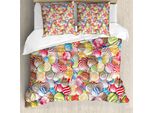 Abakuhaus Copripiumino Colorato, Negozio Di Dolciumi, Antiacaro, Adatto A Chi Soffre Di Allergie, Con Federe, 200 Cm X 200 Cm - 80 X 80 Cm, Multicolore